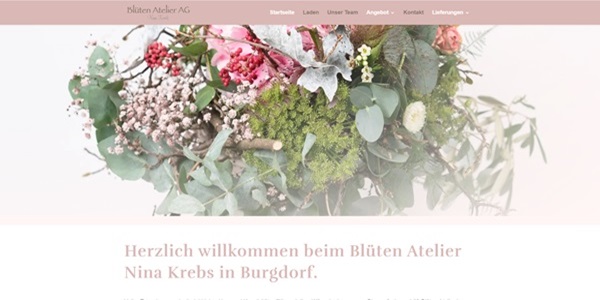 Referenz Website Blüten Atelier AG